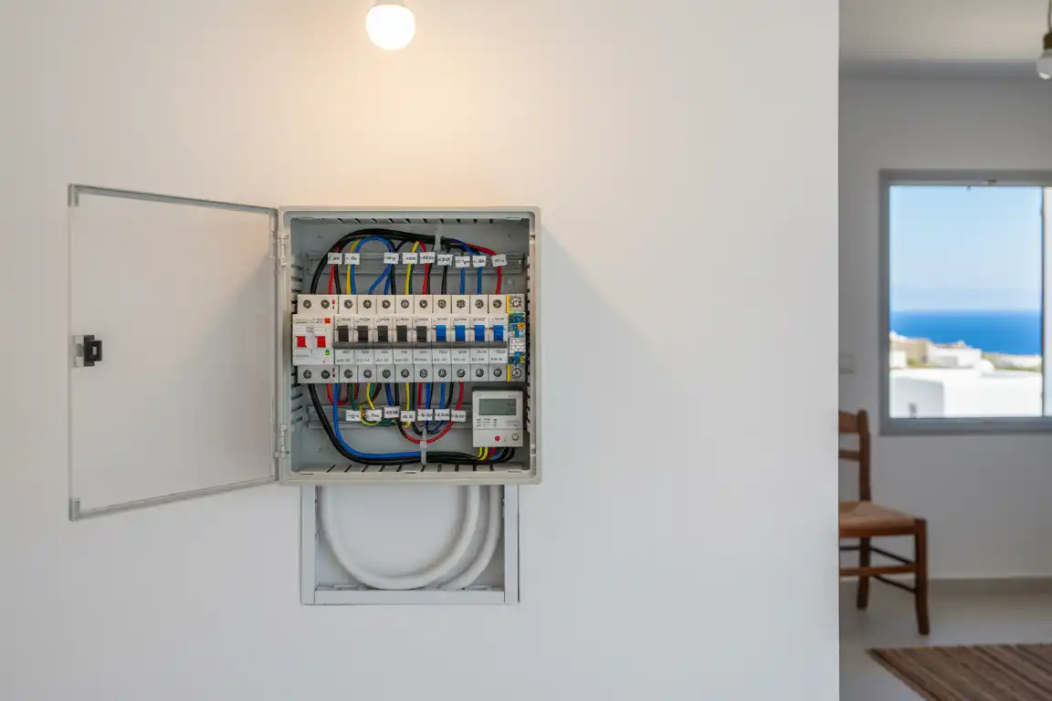 Elektrical fusebox professionaly installed in Heraklion Crete